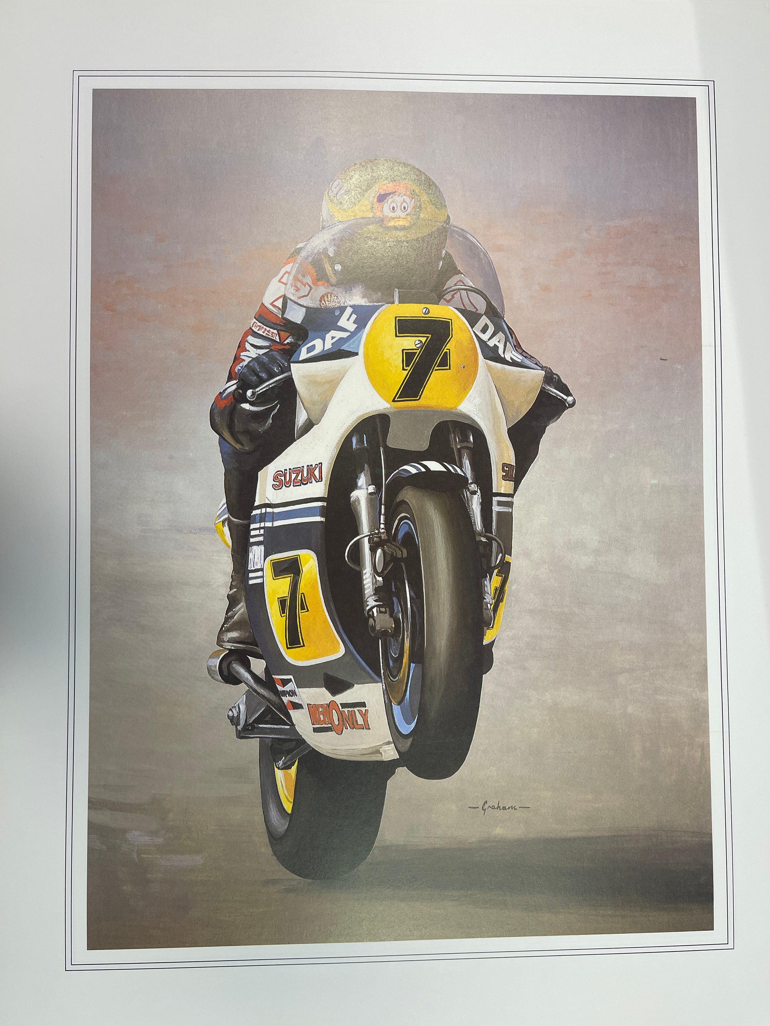 A group of prints by Steve Craner and Tony Graham, including Mick Grant on Suzuki, Barry Sheene on - Image 2 of 5