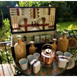 A fine Drew 1909 six person picnic set, complete, fitted with a fine set of bone china cups and