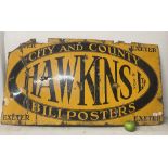 An enamel sign, Hawkins & Son Ltd, City and County Billposters, Exeter, Painted Enamel Co Ltd B'ham,