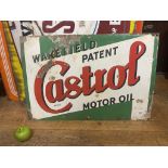 An enamel sign, Wakefield Patent Castrol Motor Oil, 51 x 76 cm Some loss, especially to the top