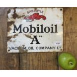 A small enamel sign, Gargoyle Mobiloil A Vacuum Oil Company Ltd, 23 x 29 cm Provenance: Sold on