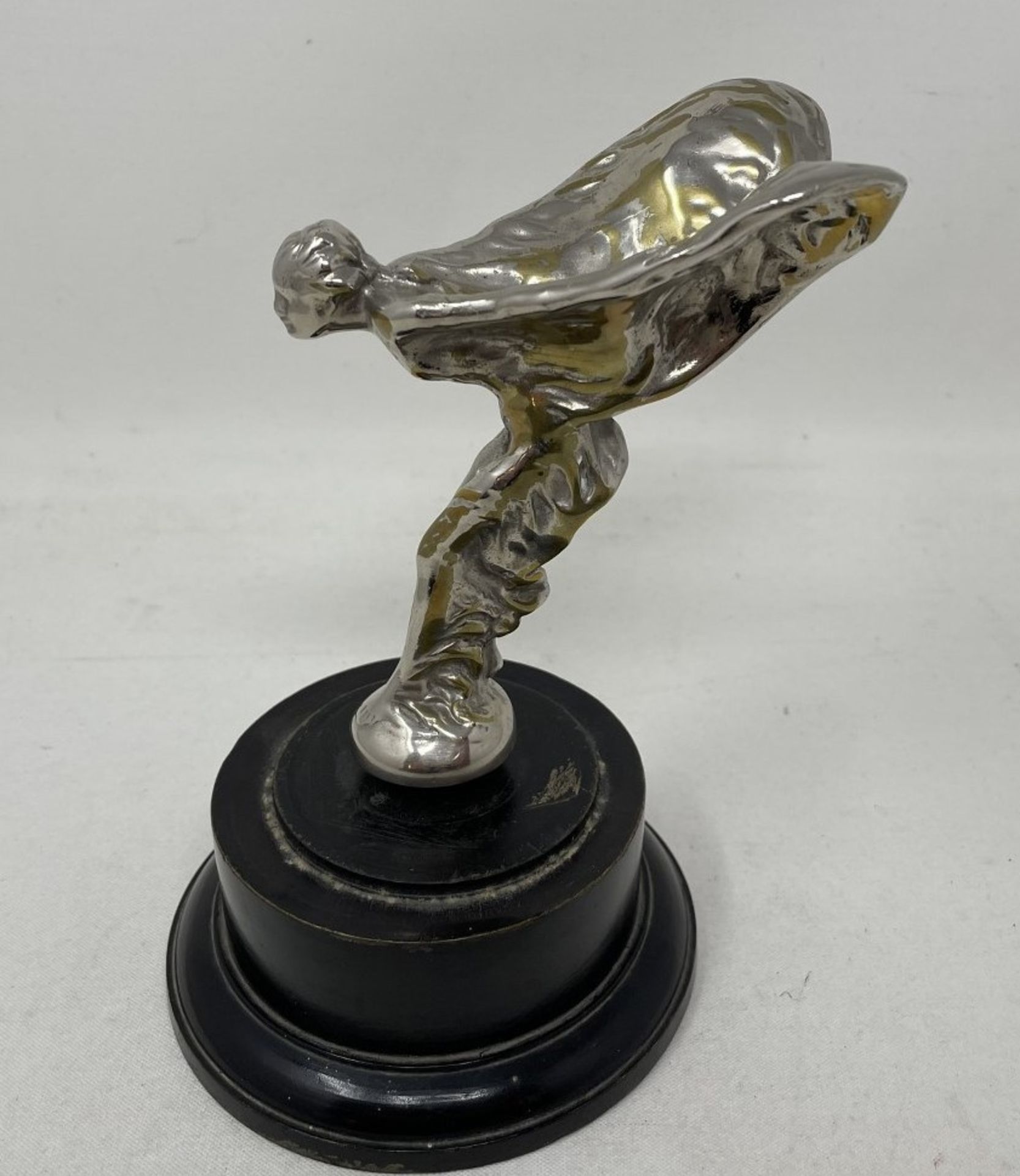 A Rolls-Royce 20hp Spirit of Ecstasy, mounted on a plinth base, 16.5 cm high (overall) - Image 2 of 6