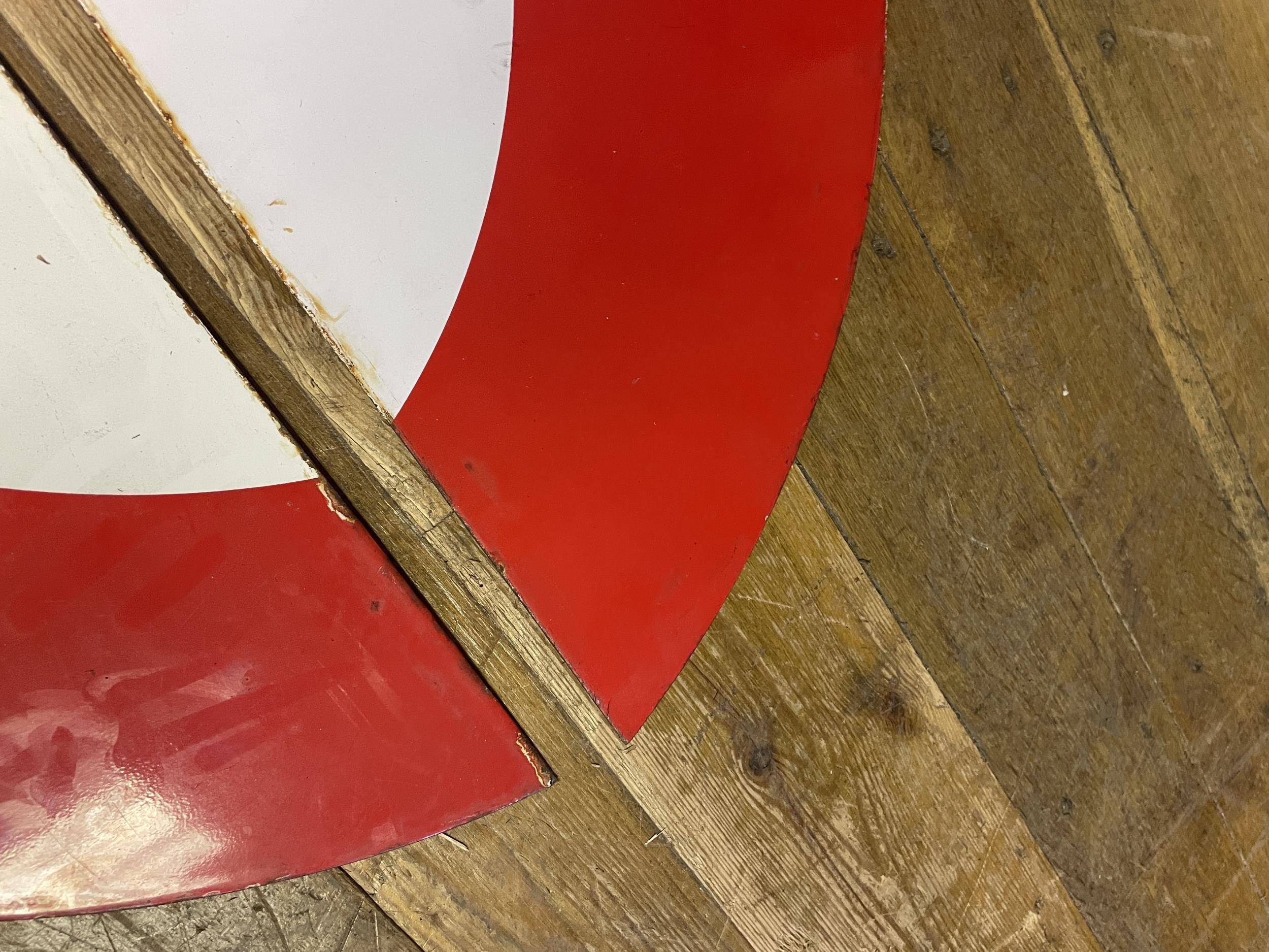 An enamel London Underground halo sign, 100 cm wide lacks named central part - Image 4 of 6