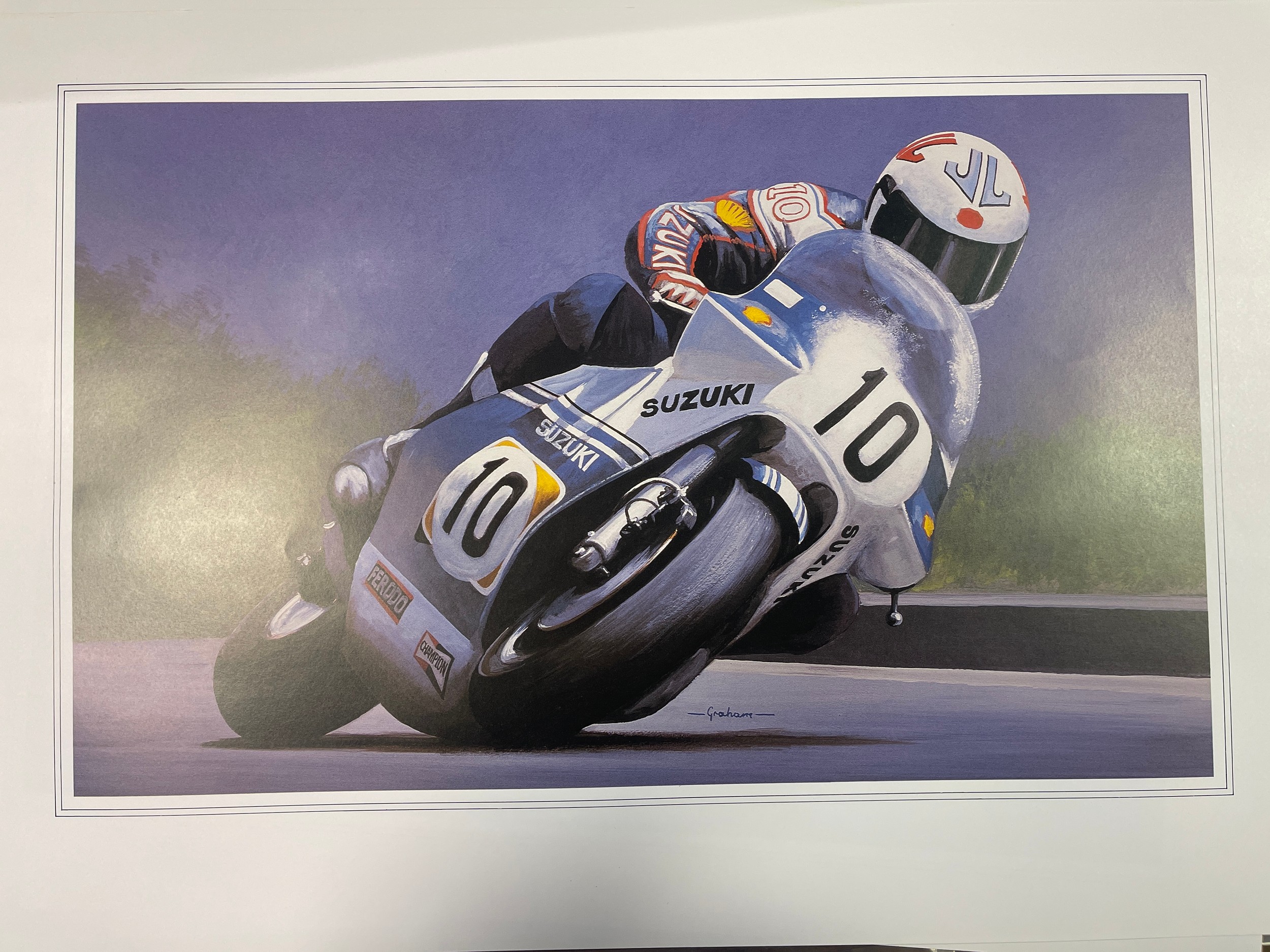 A group of prints by Steve Craner and Tony Graham, including Mick Grant on Suzuki, Barry Sheene on - Image 3 of 5