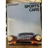Assorted books including Bentley and Rolls-Royce books, various car magazines including Autocar, and