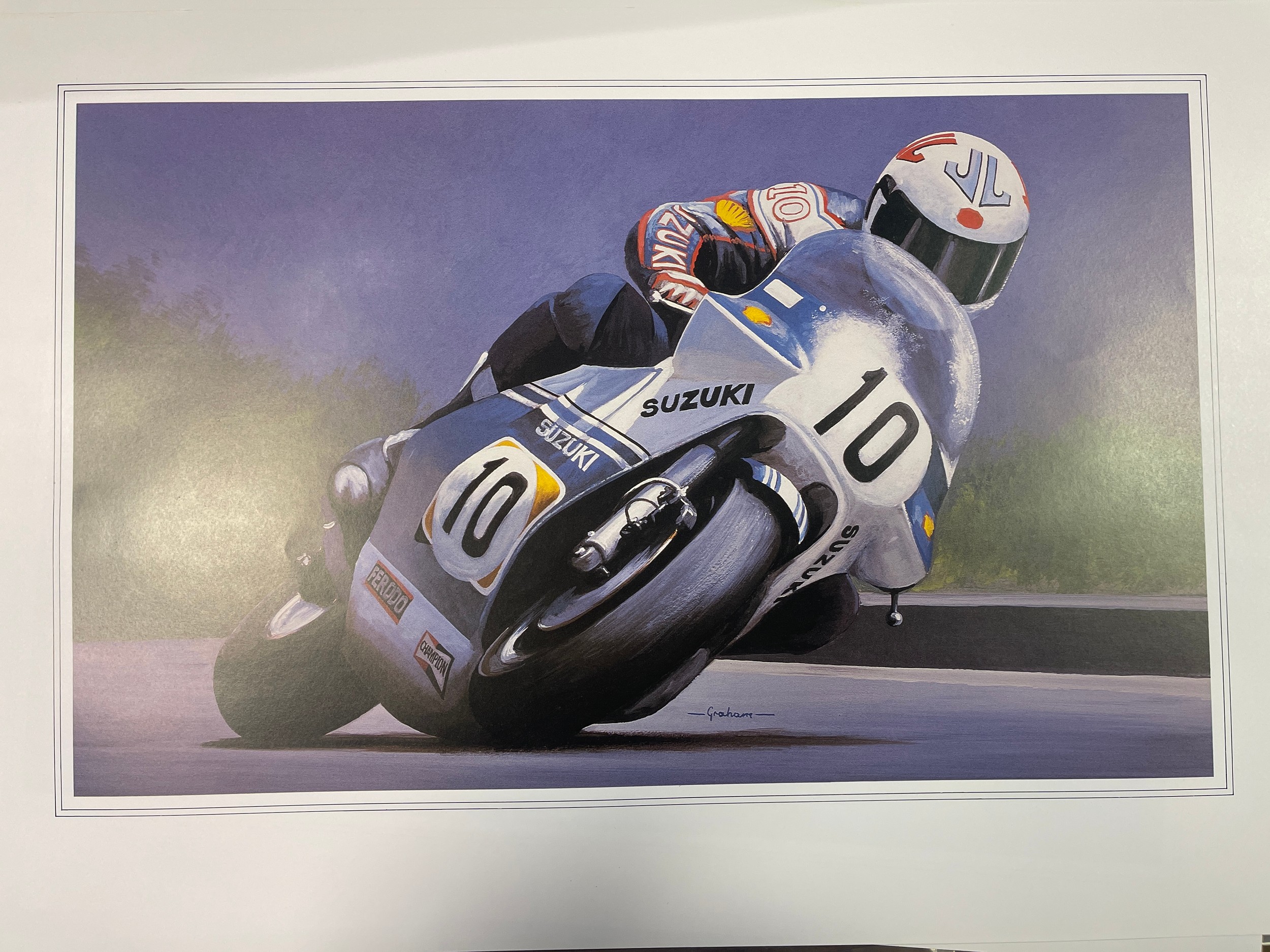 A group of prints by Steve Craner and Tony Graham, including Mick Grant on Suzuki, Barry Sheene on - Image 2 of 4