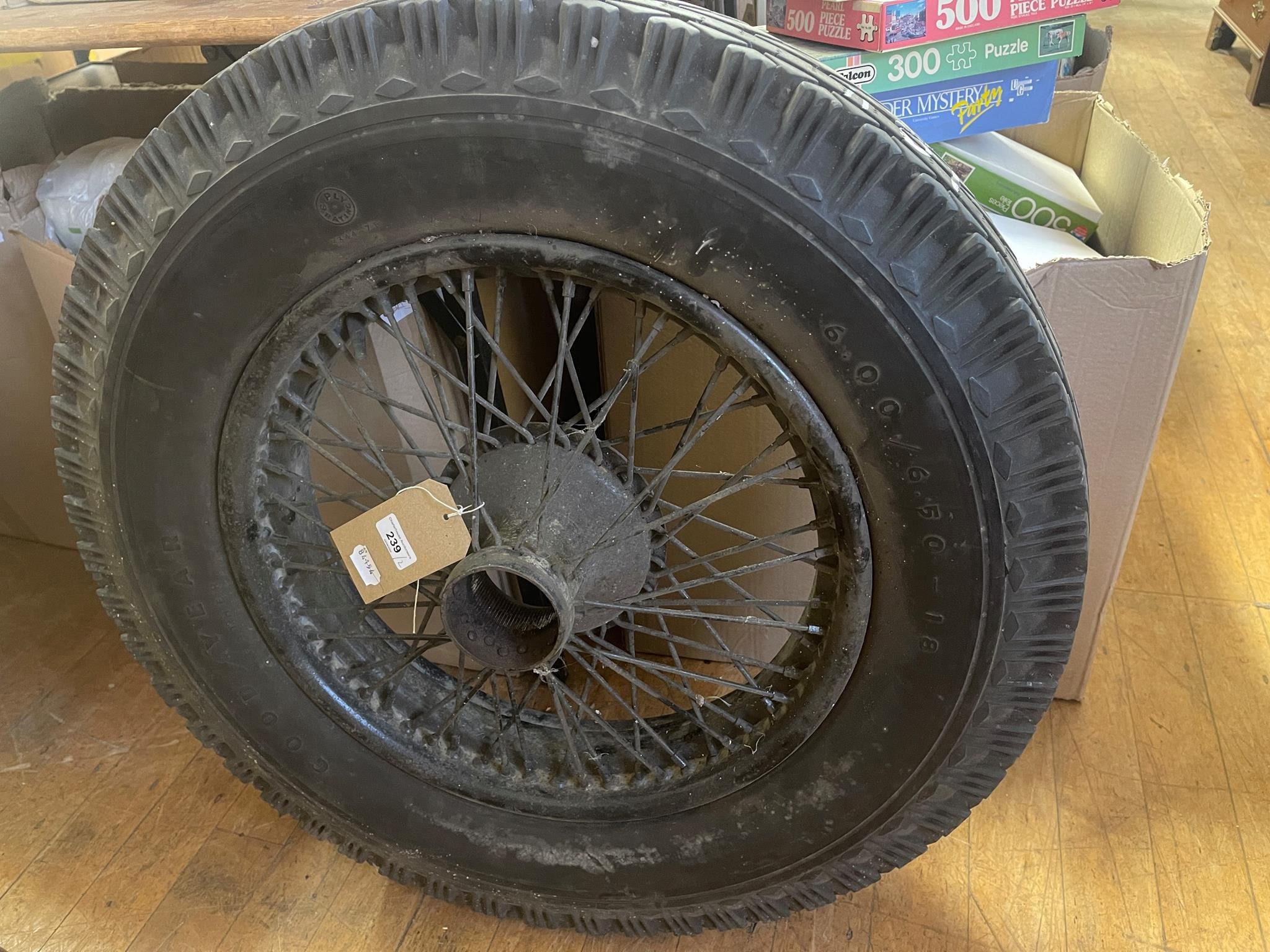 A pair of 18 inch wire wheels, 52 mm hub, side laced 4 and 5 inch rim, 2 1/4 inch offset, with - Image 2 of 2