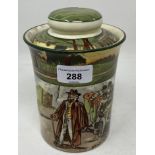 A Royal Doulton rare Motoring Series Ware tobacco jar and lid, ‘Deaf ‘, 16.5 cm high Note: An