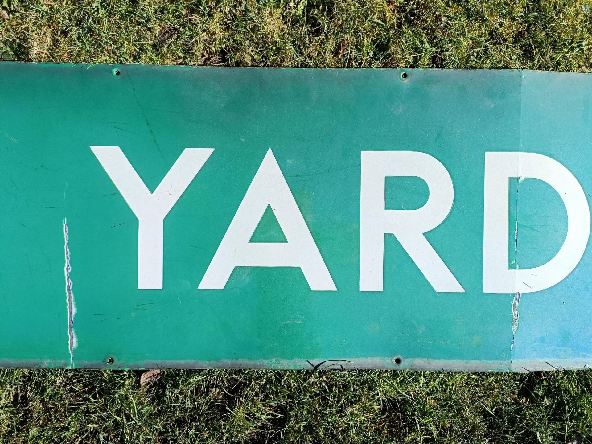 A Southampton Yard British Railways (Southern Region) green enamel station sign, in two pieces, - Image 7 of 14