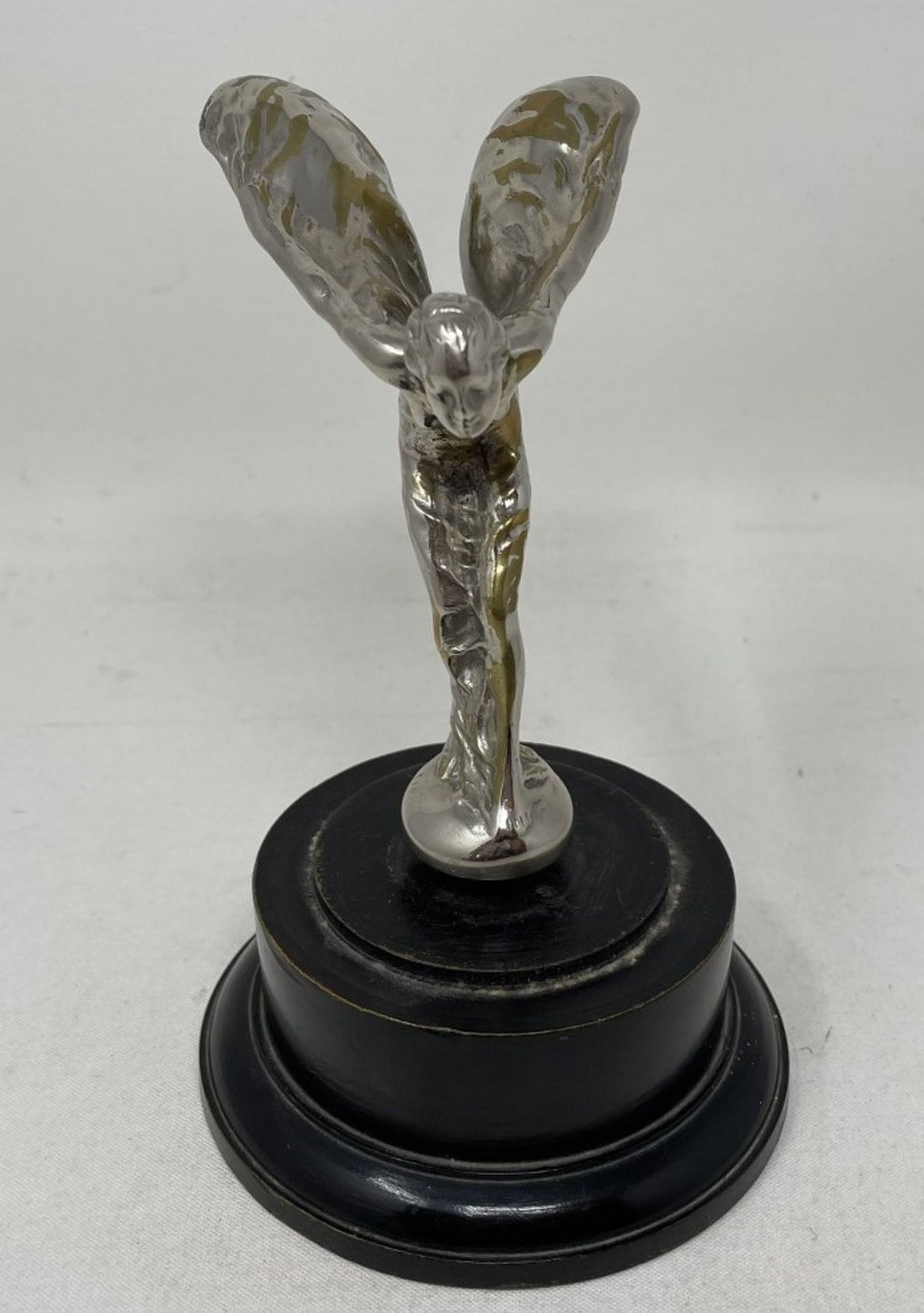 A Rolls-Royce 20hp Spirit of Ecstasy, mounted on a plinth base, 16.5 cm high (overall) - Image 3 of 6