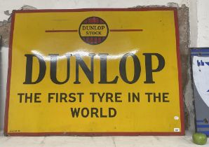 An enamel sign, Dunlop The First Tyre in the World 2345/MS 28, 91 x 122 cm