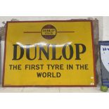 An enamel sign, Dunlop The First Tyre in the World 2345/MS 28, 91 x 122 cm