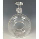 A novelty ‘When Tyred, Scotch’ cut glass whisky decanter, pre-war, in the form of an early