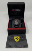 A gentleman's Scuderia Ferrari wristwatch, boxed with papers