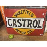 An enamel sign, Wakefield Castrol Motor Oil, 51 x 75 cm Some loss, especially to the right hand edge