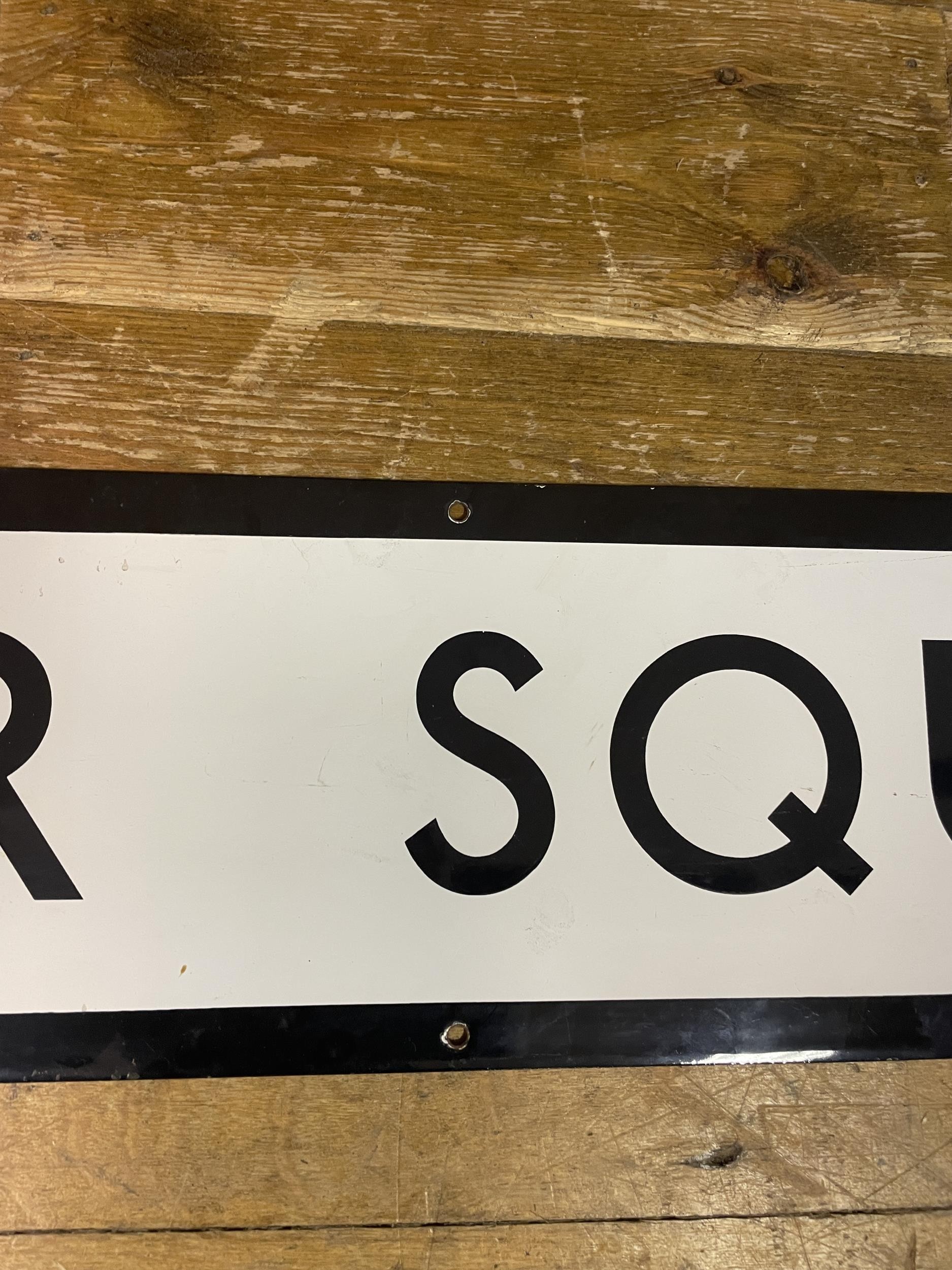 A London Underground enamel sign, Leicester Square, 23 x 170 cm - Image 6 of 12