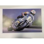 A group of prints by Steve Craner and Tony Graham, including Mick Grant on Suzuki, Barry Sheene on
