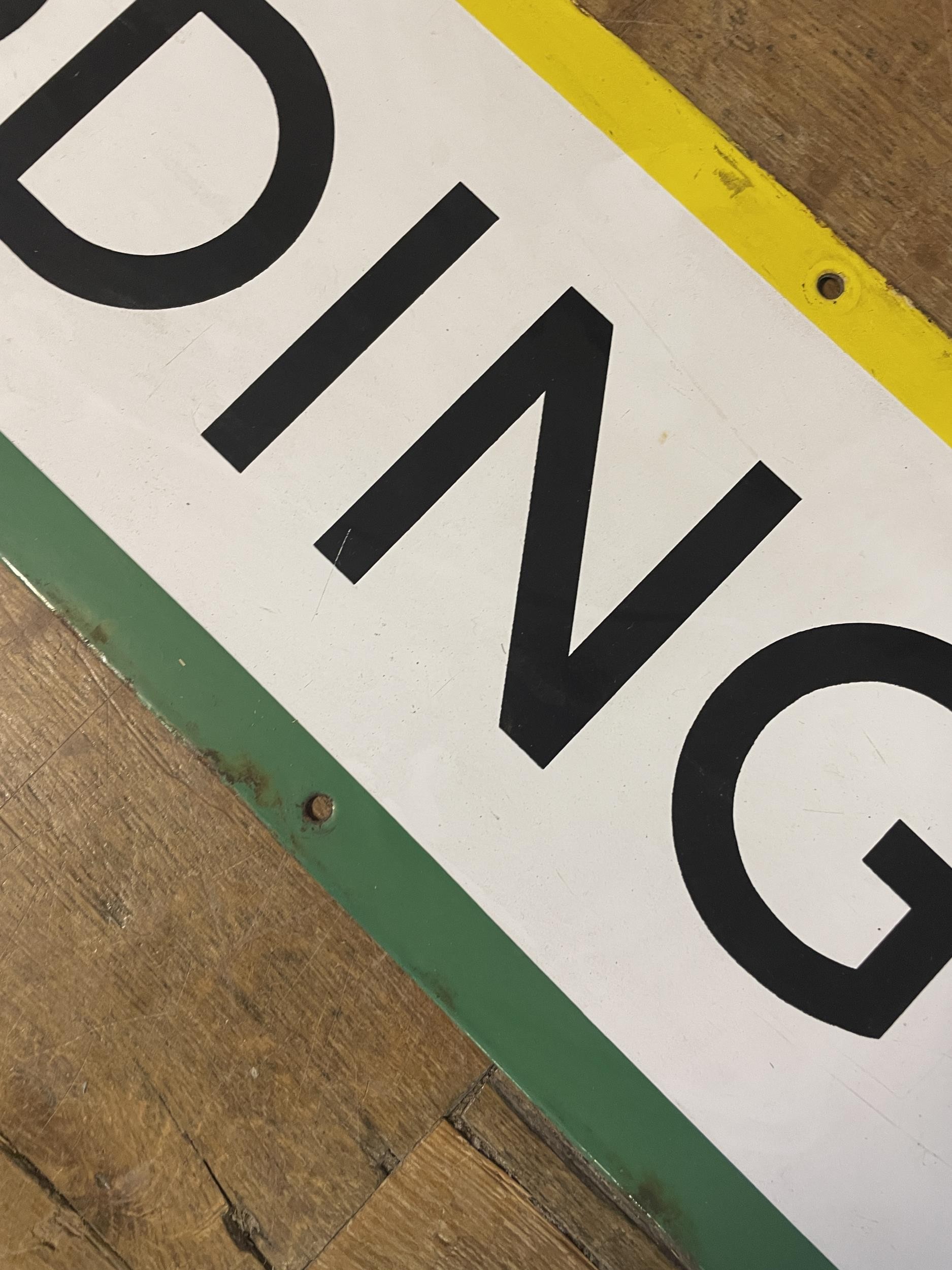 A London Underground enamel sign, Paddington, 23 x 127 cm - Image 6 of 11