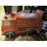 A Wicksteed Leisure fire truck playground ride, 55 cm high made of metal, not cast iron