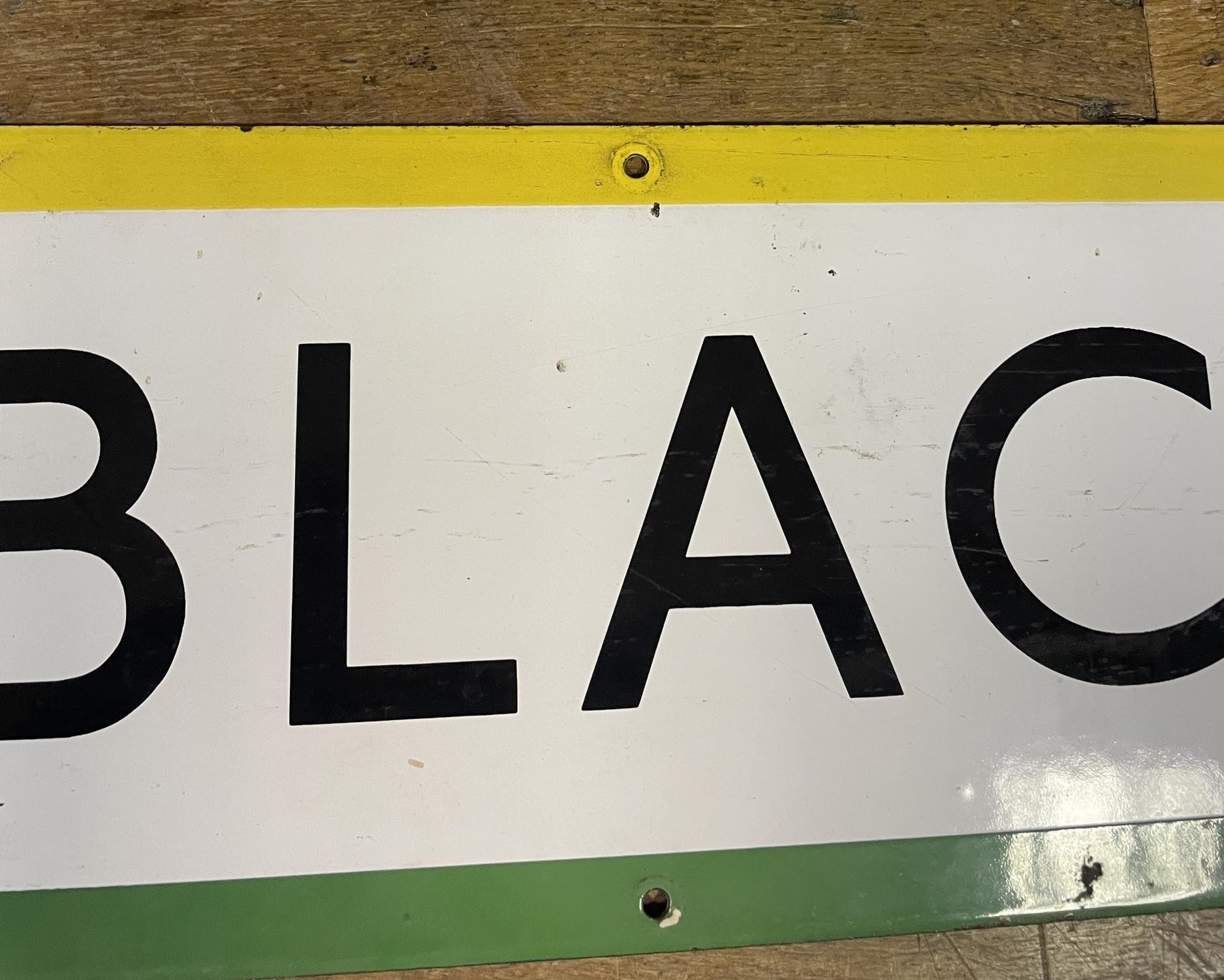A London Underground enamel sign, Blackfriars, 24 x 160 cm - Image 5 of 17