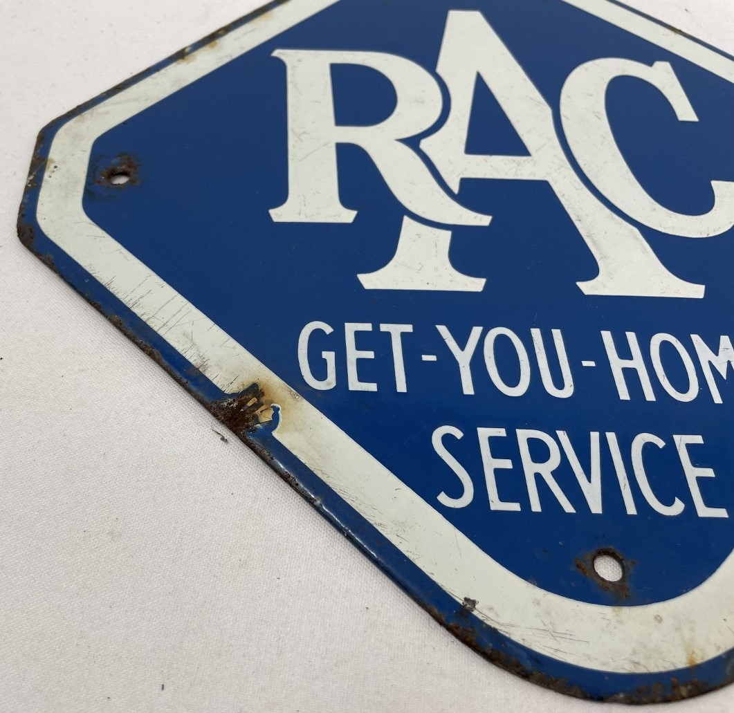 A small enamel sign, RAC Get-You-Home Service, 26.5 x 26.5 cm A few chips - Image 4 of 4
