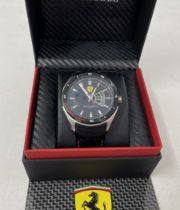 A gentleman's stainless steel Scuderia Ferrrari Gran Premio 5 ATM wristwatch, boxed with papers