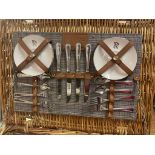 An official Rolls-Royce issue willow picnic hamper, by Gadsby & Co, for four persons, with