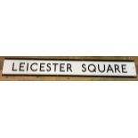 A London Underground enamel sign, Leicester Square, 23 x 170 cm