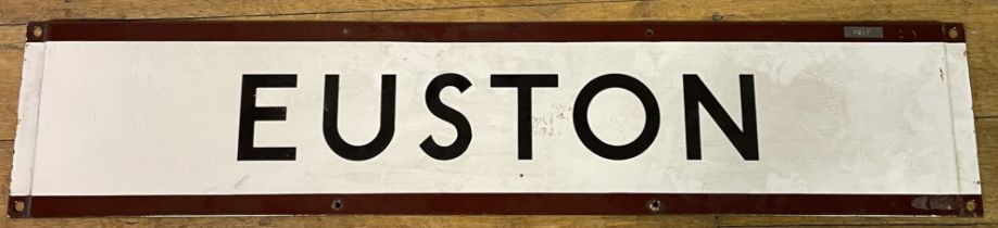 A London Underground enamel sign, Euston, 23 x 114 cm