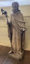 A large carved wood figure of Jesus Christ, 170 cm high There is some paint loss, he appears to be