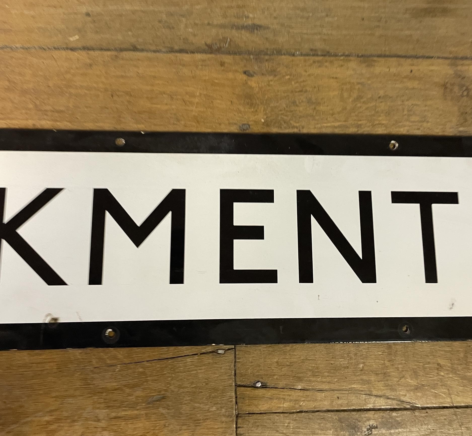 A London Underground enamel sign, Embankment, 23 x 160 cm - Image 5 of 12