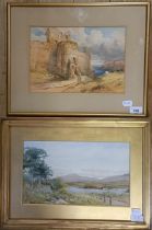 John Somerscales, landscape, watercolour, signed, 20 x 33 cm and a watercolour landscape with cattle