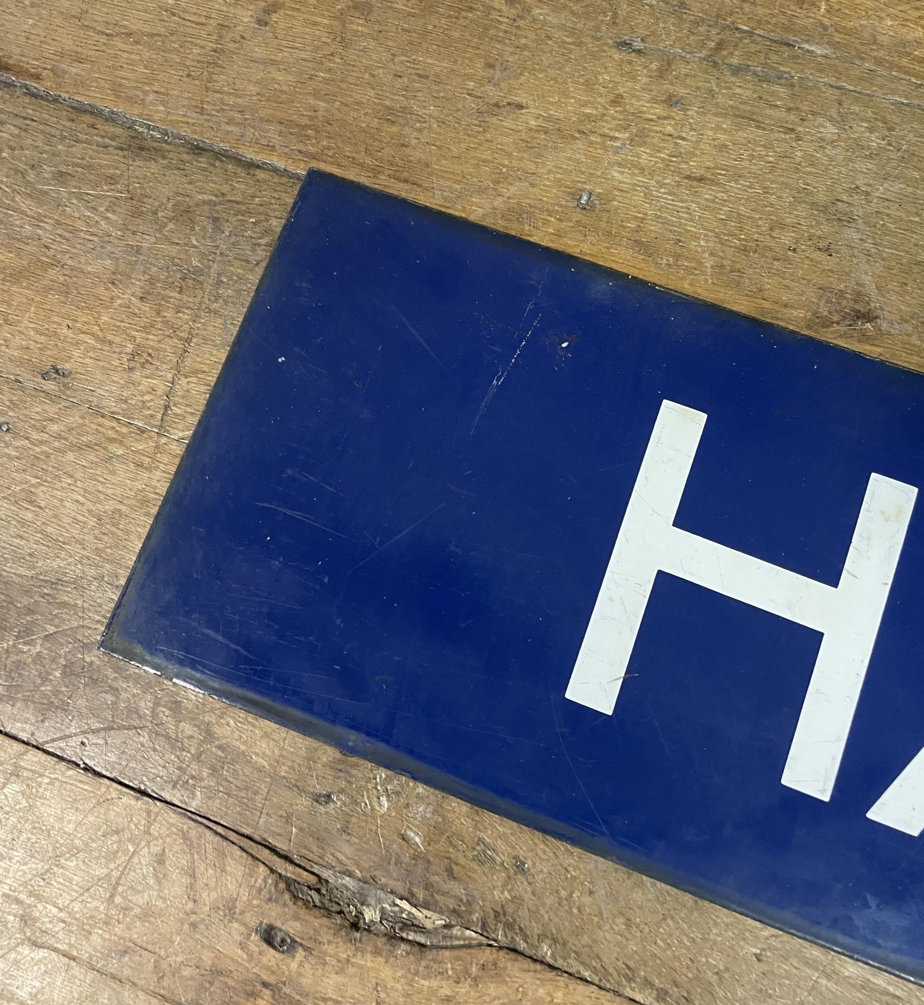 A London Underground enamel sign, Hainault, 27 x 149 cm - Image 2 of 7