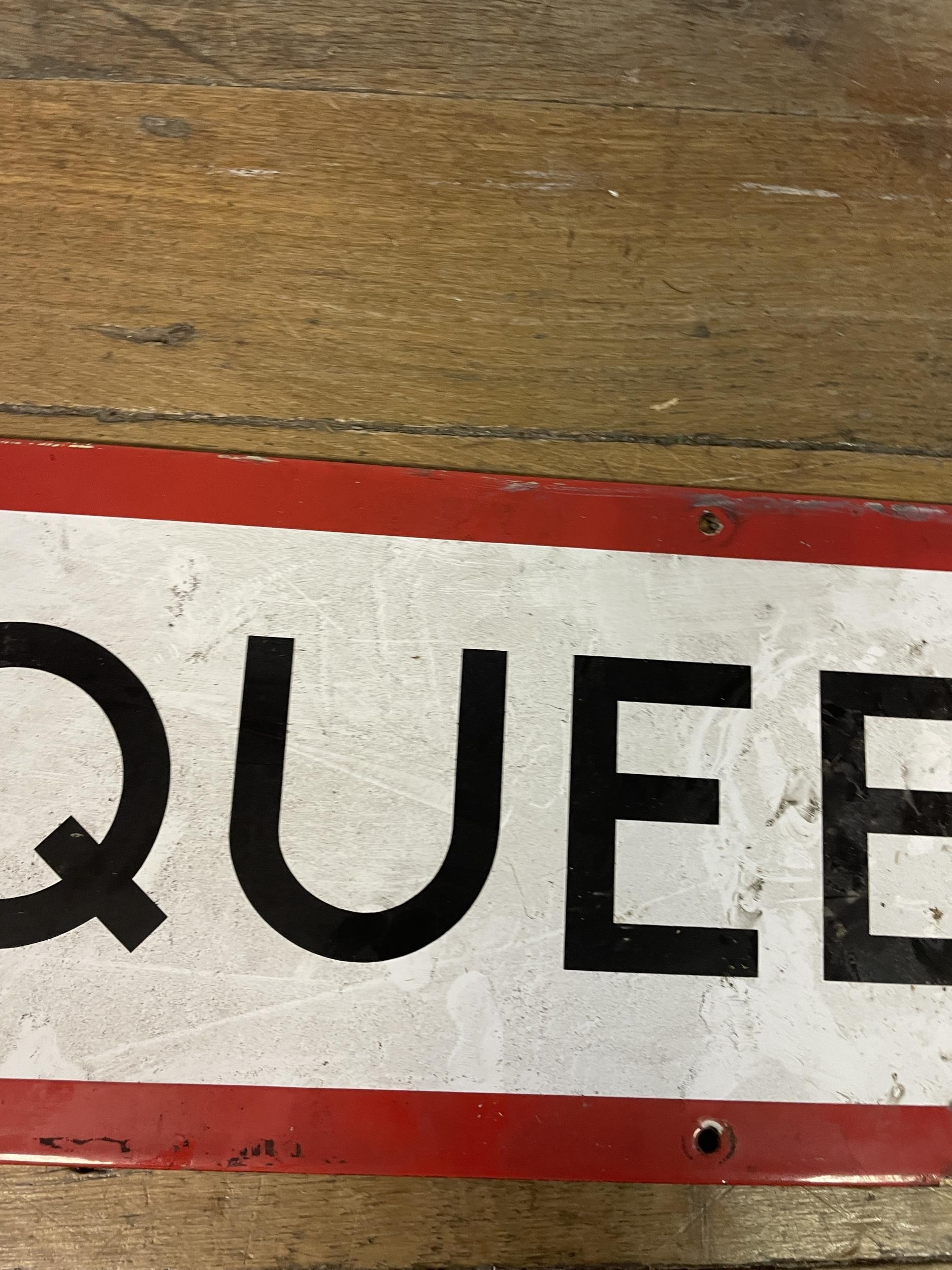 A London Underground enamel sign, Queensway, 23 x 95 cm - Image 3 of 6