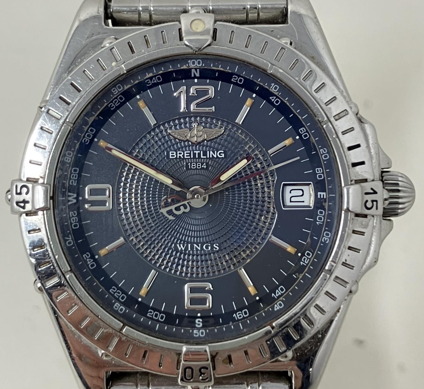 A gentleman's stainless steel Breitling Wings wristwatch