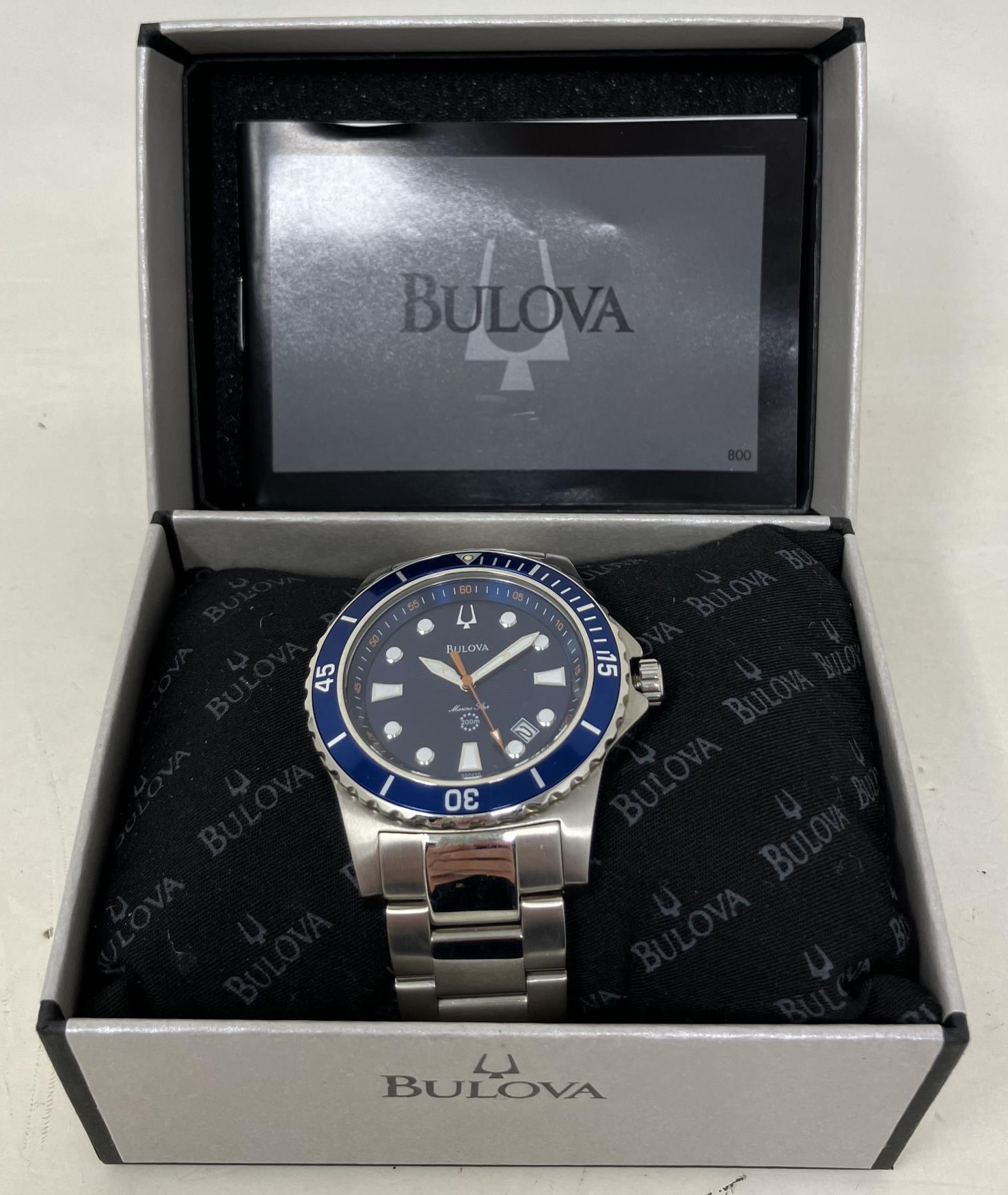 A gentleman's stainless steel Bulova Marine Star wristwatch, boxed, with instructions and spare - Image 2 of 2