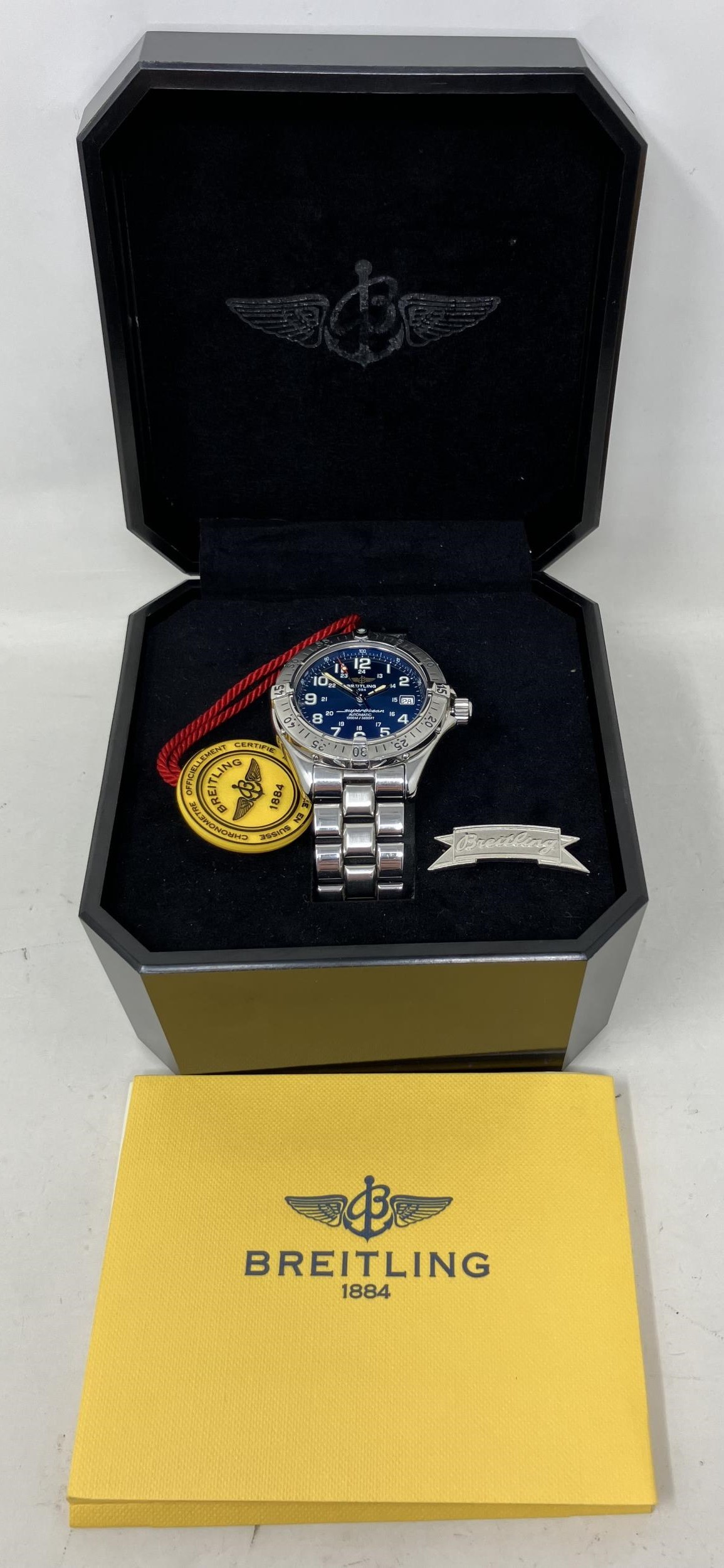 A gentleman's stainless steel Breitling Superocean Automatic 1000M/3300FT wristwatch, with a blue - Image 2 of 3