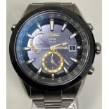 A gentleman's titanium Seiko Astron GPS Solar wristwatch, boxed, with certificate, manual, and spare