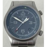 A gentleman's stainless steel Elliot Brown Canford wristwatch, boxed, with manual, spare links and a