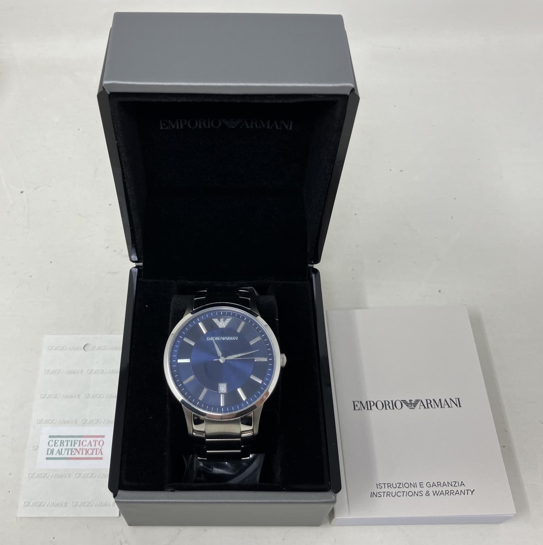 A gentleman's stainless steel Emporio Armani AR-2477 wristwatch, boxed, with instruction booklet, - Image 4 of 4