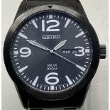 A gentleman's stainless steel Seiko Solar 100m wristwatch, boxed, with certificate, guarantee,