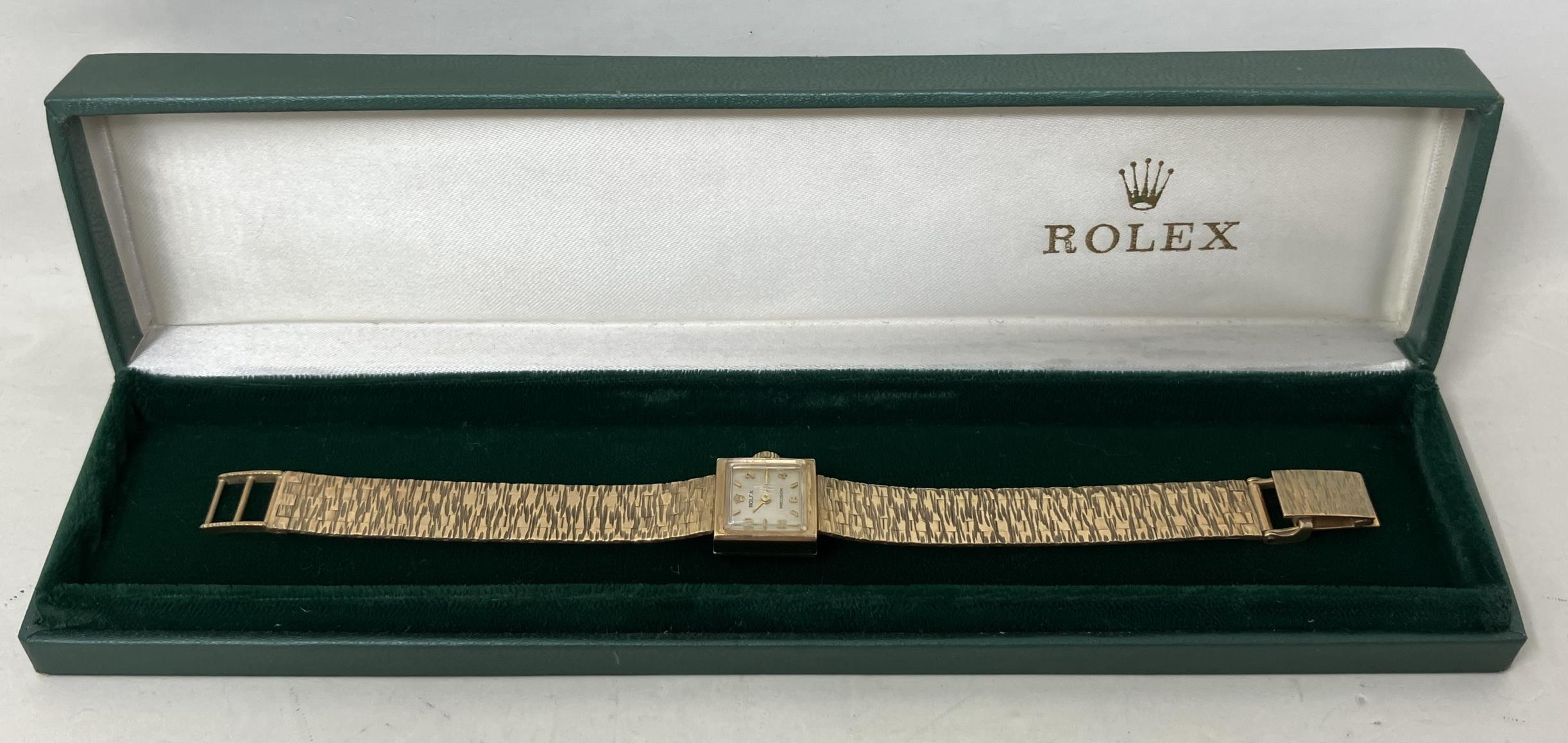 A ladies 9ct gold Rolex wristwatch, on a 9ct gold strap, in a Rolex box 27.7 g all in Winds and runs - Image 3 of 3