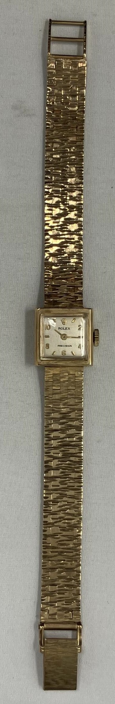 A ladies 9ct gold Rolex wristwatch, on a 9ct gold strap, in a Rolex box 27.7 g all in Winds and runs - Image 2 of 3