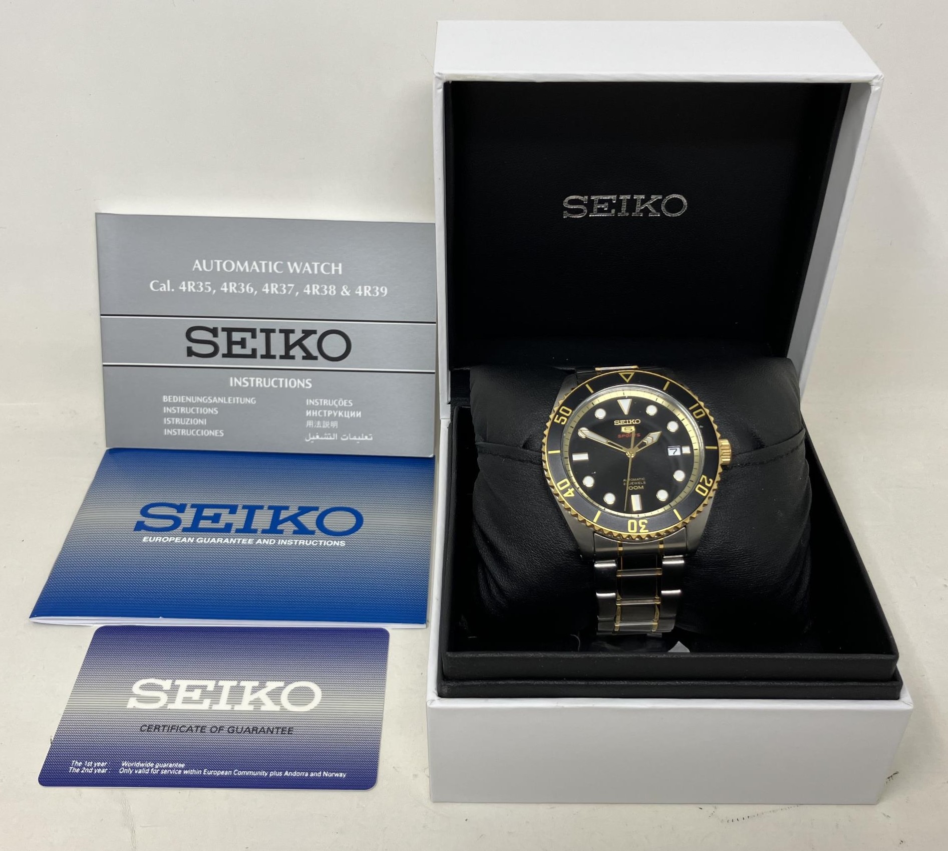 A gentleman's stainless steel Seiko 5 Sports Automatic wristwatch, boxed, with instructions and - Image 2 of 3