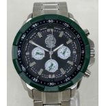 A gentleman's stainless steel Royal Marines Chronograph wristwatch, from The Bradford Exchange,