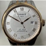 A gentleman's stainless steel Tissot Le Lode Powermatic 80 wristwatch, boxed, and another