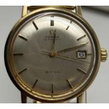 A gentleman's 9ct gold Omega Automatic De Ville wristwatch, with baton indices, centre seconds and