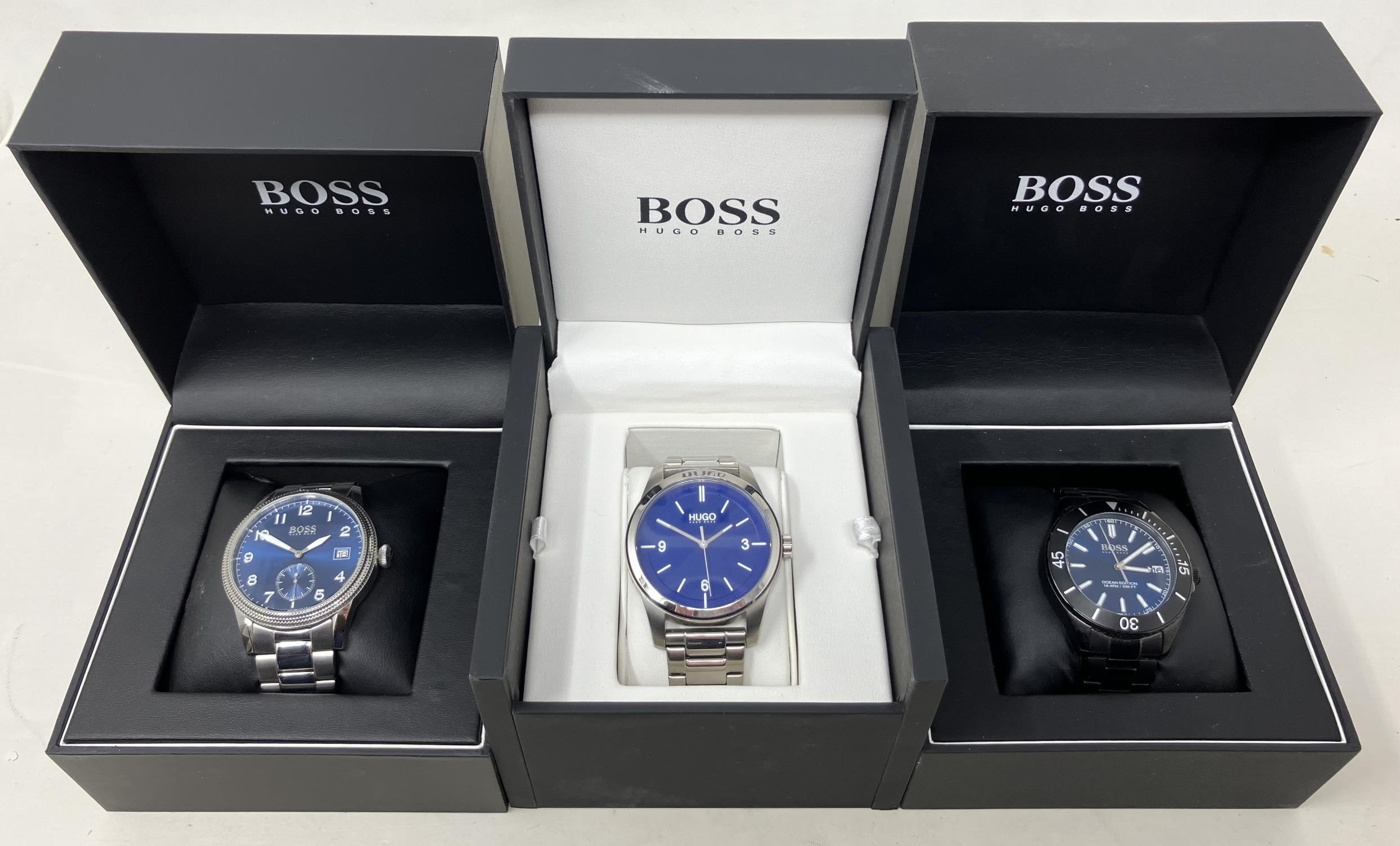 A gentleman's stainless steel Hugo Boss Ocean Edition wristwatch, boxed, with a warranty booklet and - Image 4 of 4