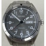 A gentleman's stainless steel Seiko Automatic wristwatch, boxed, with instructions and spare links