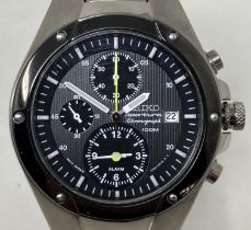 A gentleman's titanium Seiko Sportura Chronograph 100m wristwatch No box or papers present